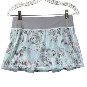 Lululemon Pace Rival Mid-Rise Skirt Plisse Bloom Multi Mauve Grey Sz 4 EUC